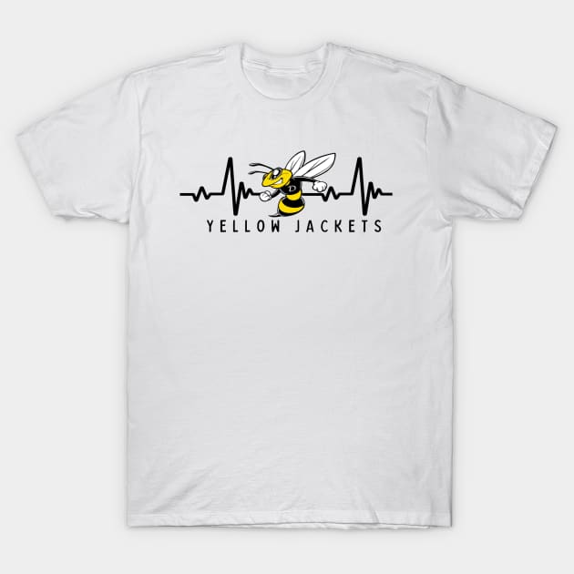 Yellow Jackets Heartline T-Shirt by JustStewin'Art